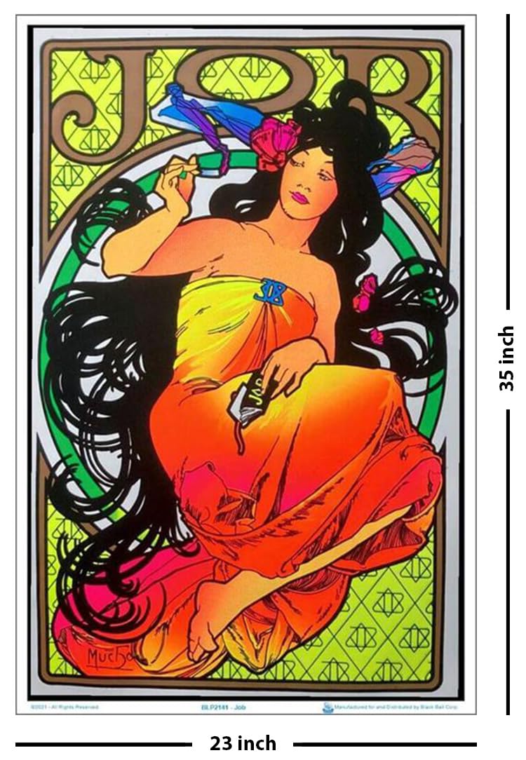 90s ヴィンテージ　ブラックライトポスター　JOB Amazon.com: Scorpio Posters JOB Vintage Ad - Flocked - Blacklight